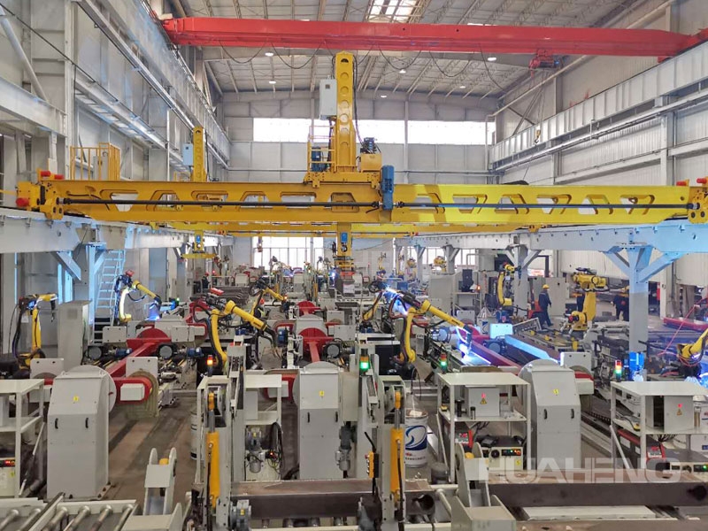 Crane outrigger unmanned production line
