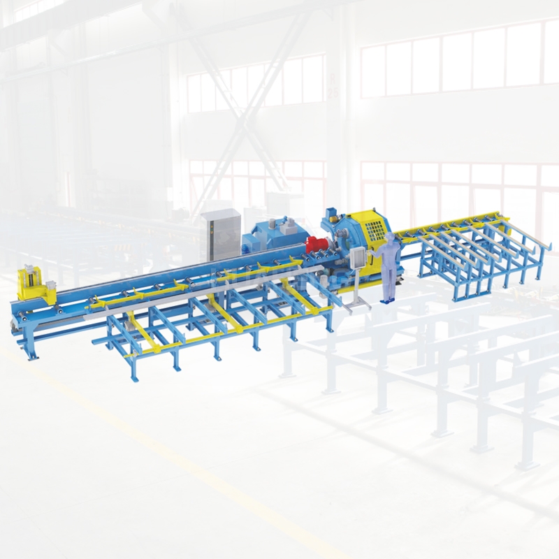 Cutting and beveling integrated machine pipe cutting production line