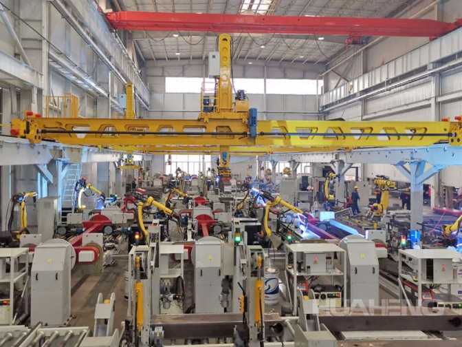 Crane outrigger unmanned production line